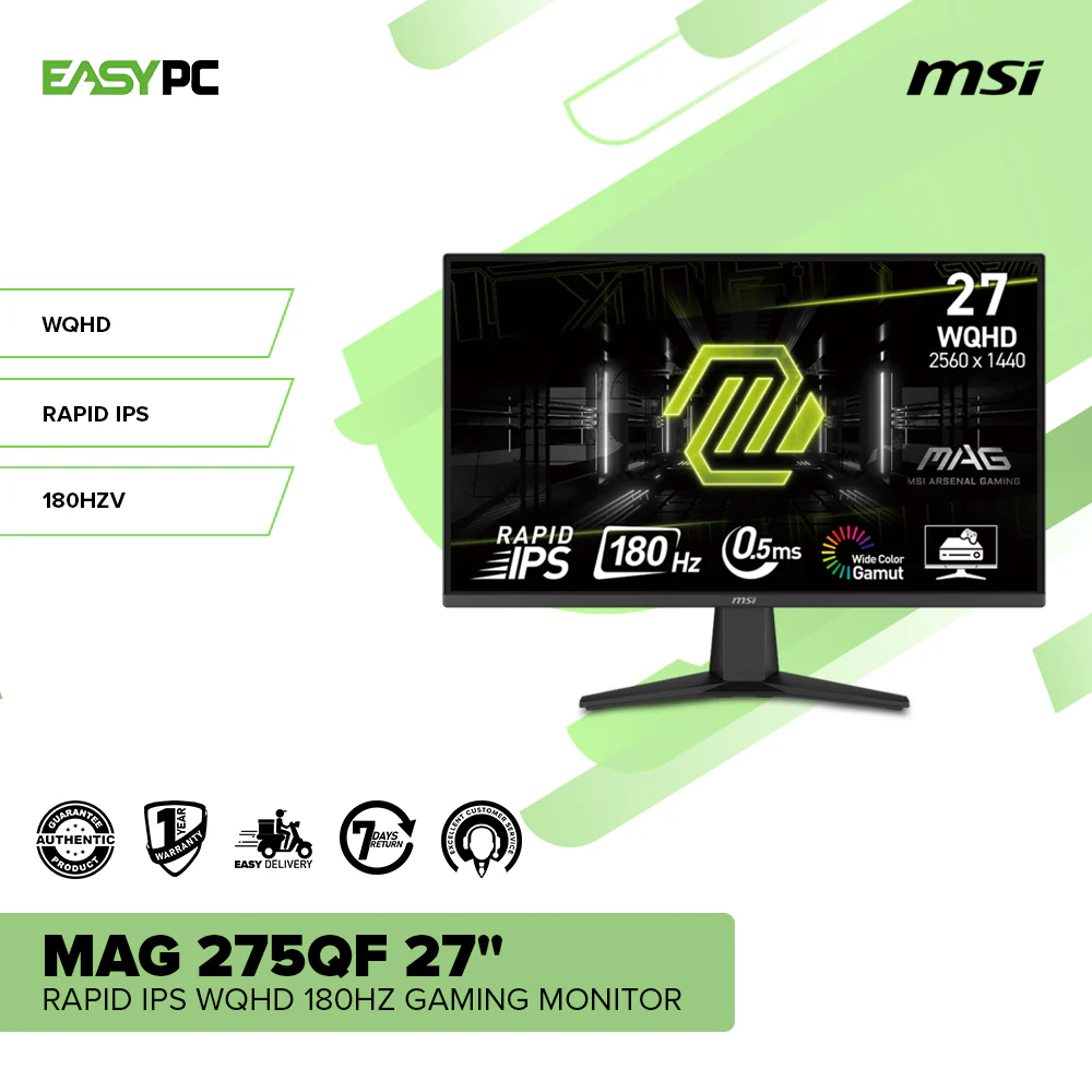 MSI MAG 275QF 27" RAPID IPS WQHD 180Hz Gaming Monitor - Image 2