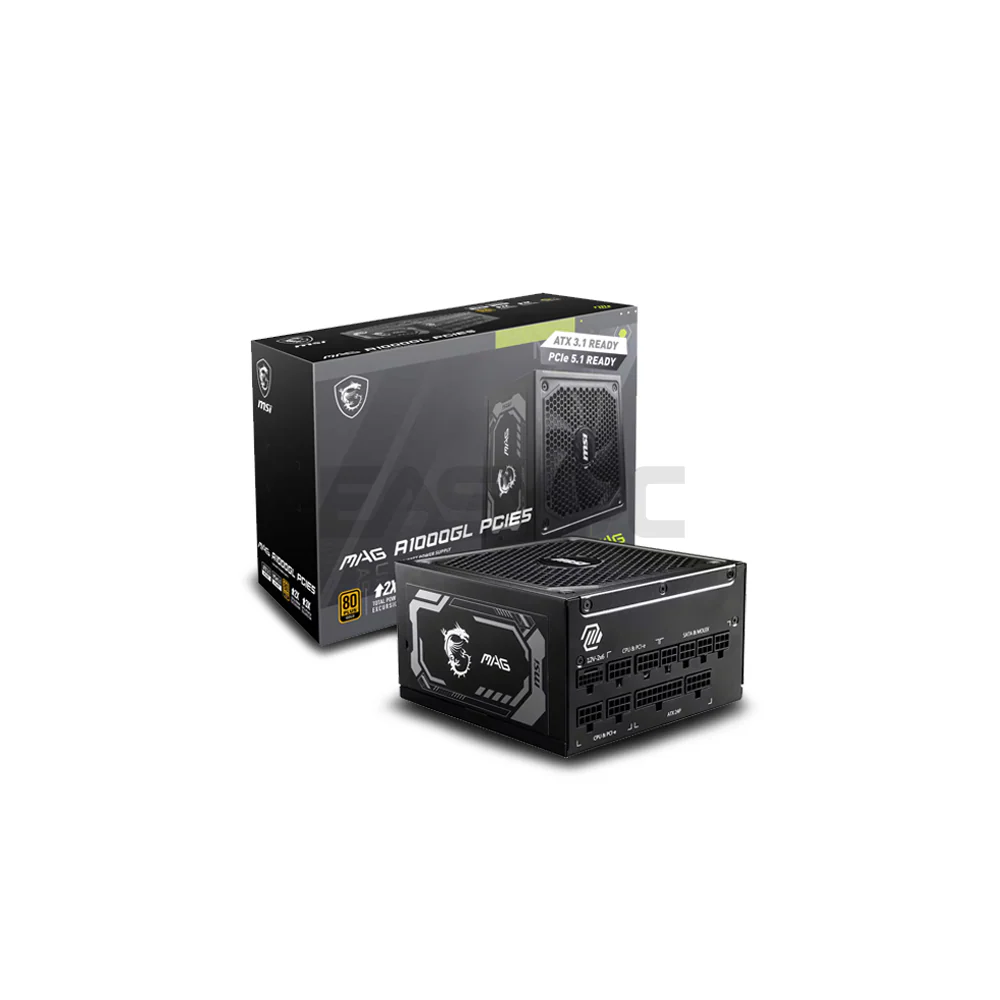 MSI MAG A1000GL PCIE-5 1000W 80+ Gold Full Modular Power Supply