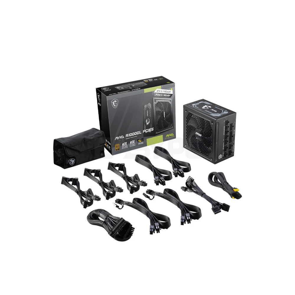 MSI MAG A1000GL PCIE-5 1000W 80+ Gold Full Modular Power Supply - Image 6