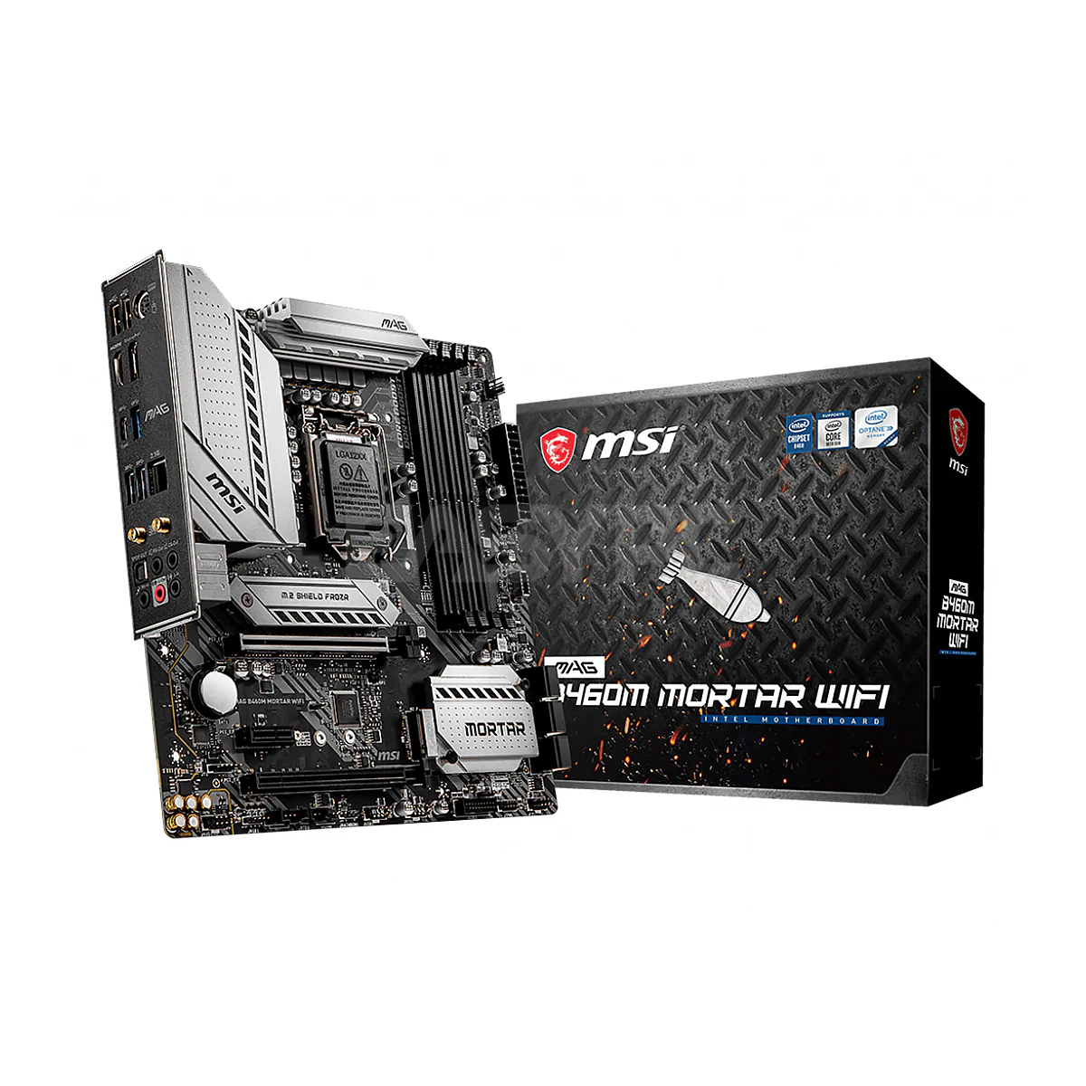Msi MAG B460M Mortar Wifi 6 Socket LGA 1200 Ddr4, Core Boost, Crossfire Support, Enhanced Power Design: 12+1+1 Duet Rail Power System, Core Boost Gaming Motherboard