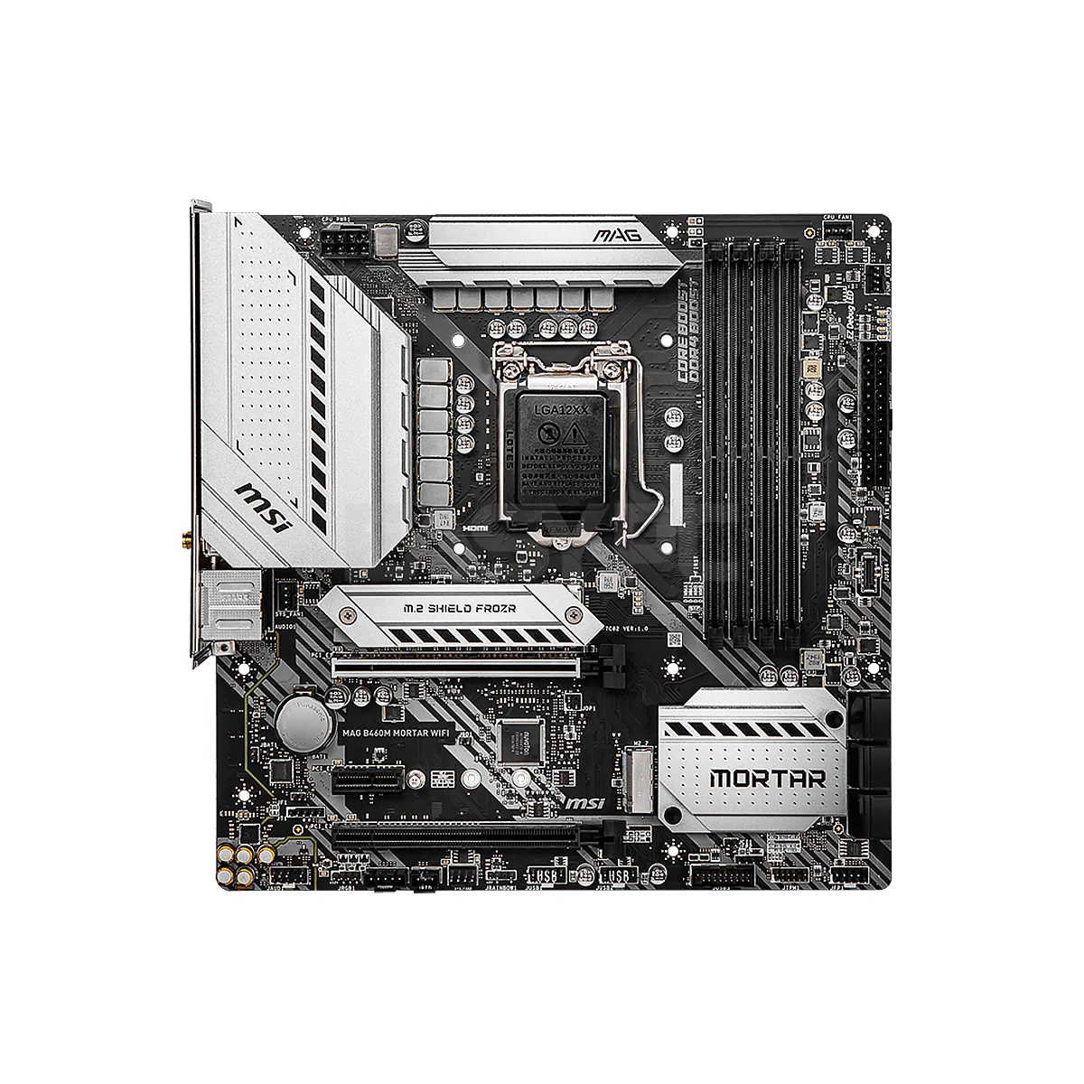 Msi MAG B460M Mortar Wifi 6 Socket LGA 1200 Ddr4, Core Boost, Crossfire Support, Enhanced Power Design: 12+1+1 Duet Rail Power System, Core Boost Gaming Motherboard - Image 3