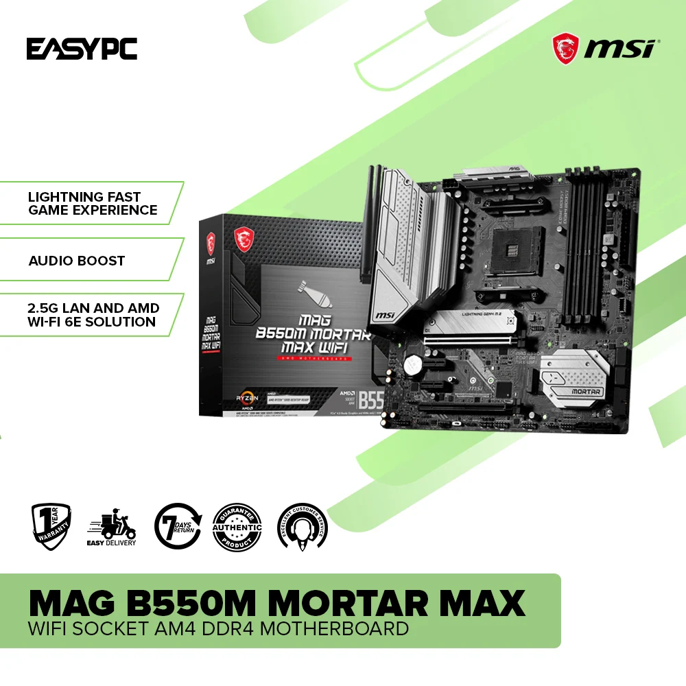 MSI MAG B550M Mortar Max Wi-Fi Micro-ATX MAG Series Socket Am4 Ddr4 Gaming Motherboard - Image 2