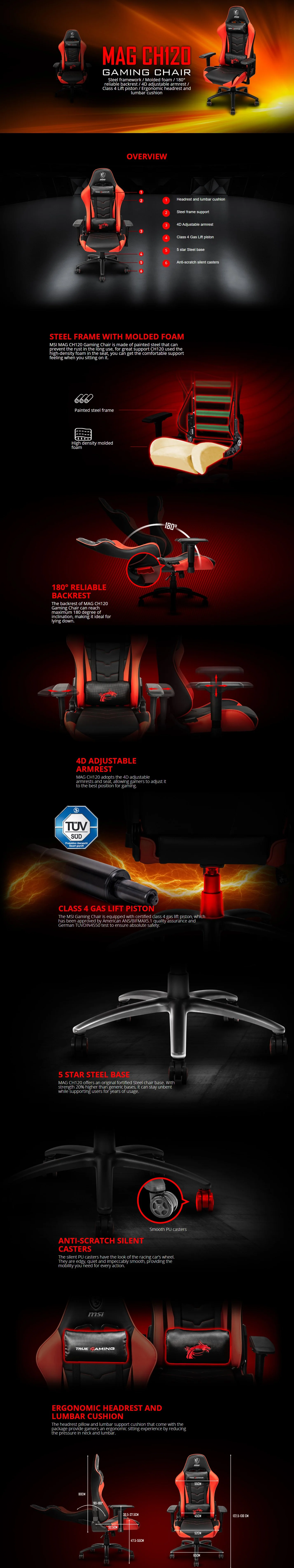 MSI MAG CH120 Gaming Chair - Image 6