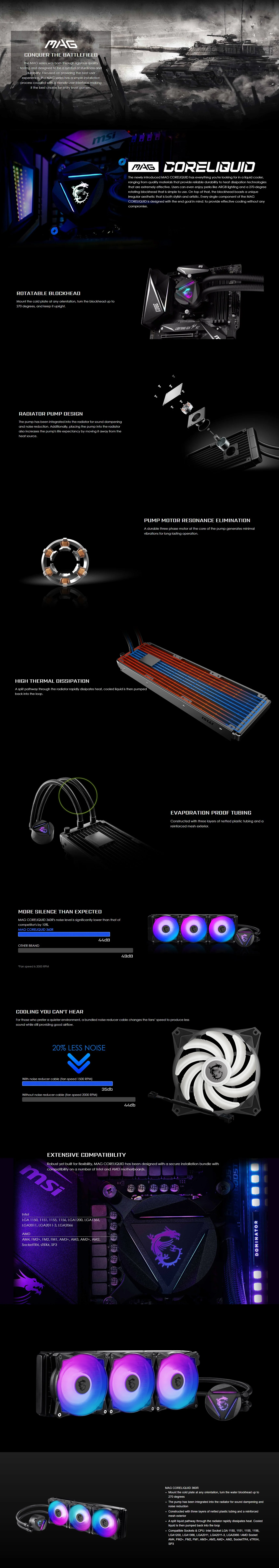 MSI MAG Core Liquid 360R V2 RGB CPU Cooler - Image 4