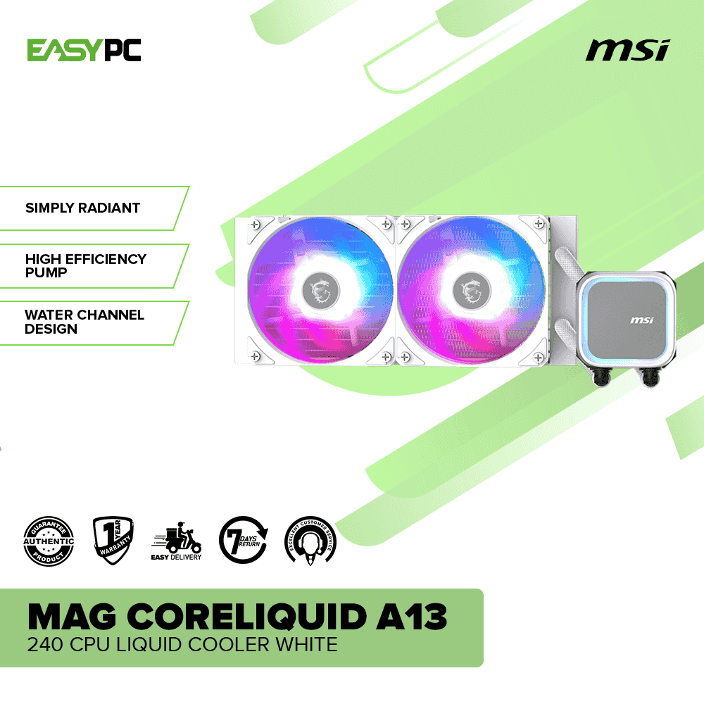 MSI MAG Coreliquid A13 240 CPU Liquid Cooler White - Image 2