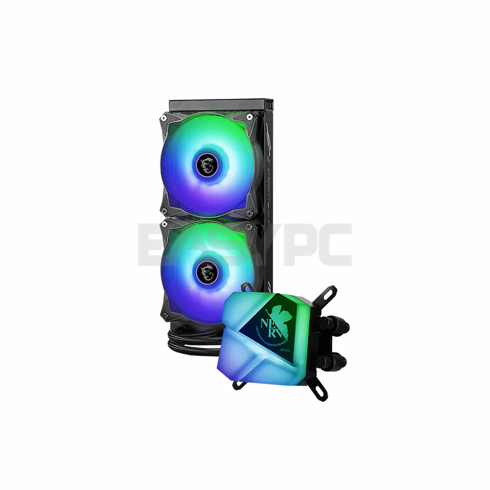 MSI MAG CORELIQUID C240 EVA e-PROJECT AIO RGB Dual Fan Optimal Liquid Cooling - Image 4