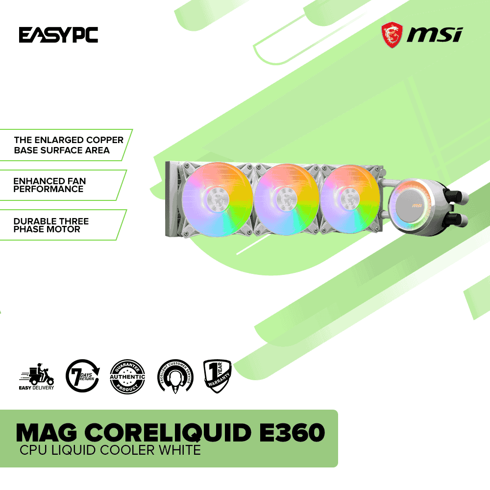 MSI MAG Coreliquid E360 CPU Liquid Cooler White - Image 2