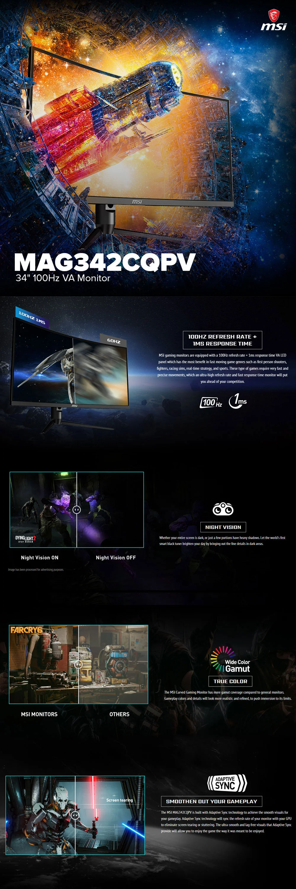 MSI MAG342CQPVÂ 34" 100Hz VA Monitor - Image 7