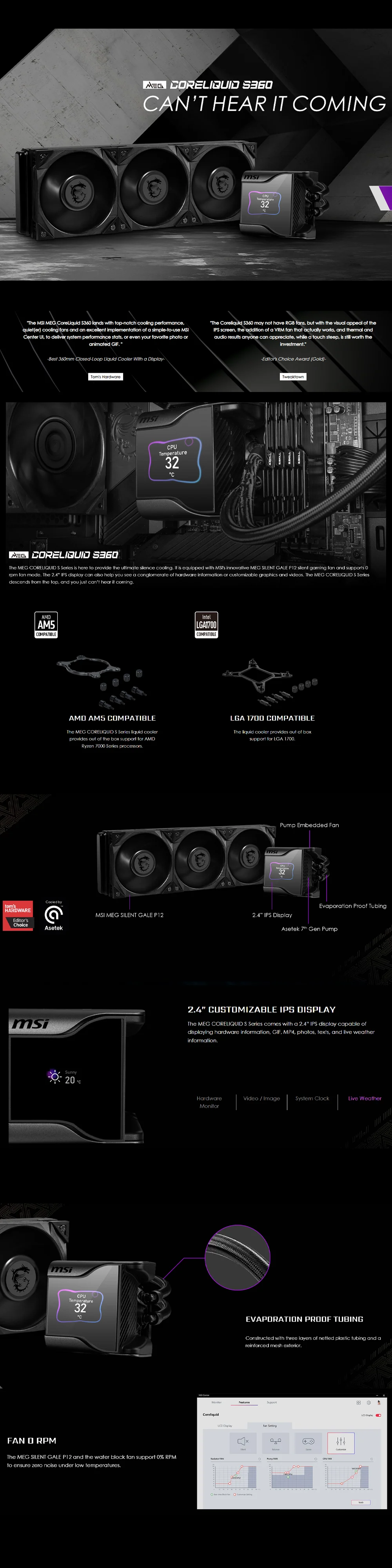 MSI MEG Coreliquid S360 CPU Liquid Cooler - Image 5