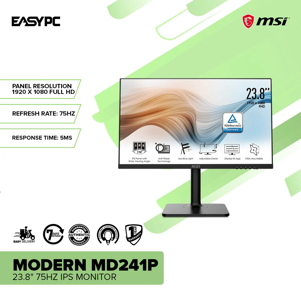 MSI Modern MD241P 23.8" 75Hz IPS Monitor - Image 2