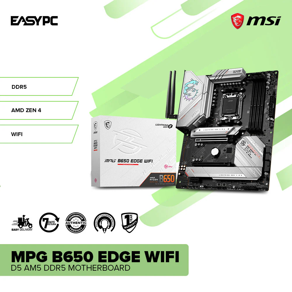 MSI MPG B650 Edge wifi D5 AM5 DDR5 Motherboard - Image 2