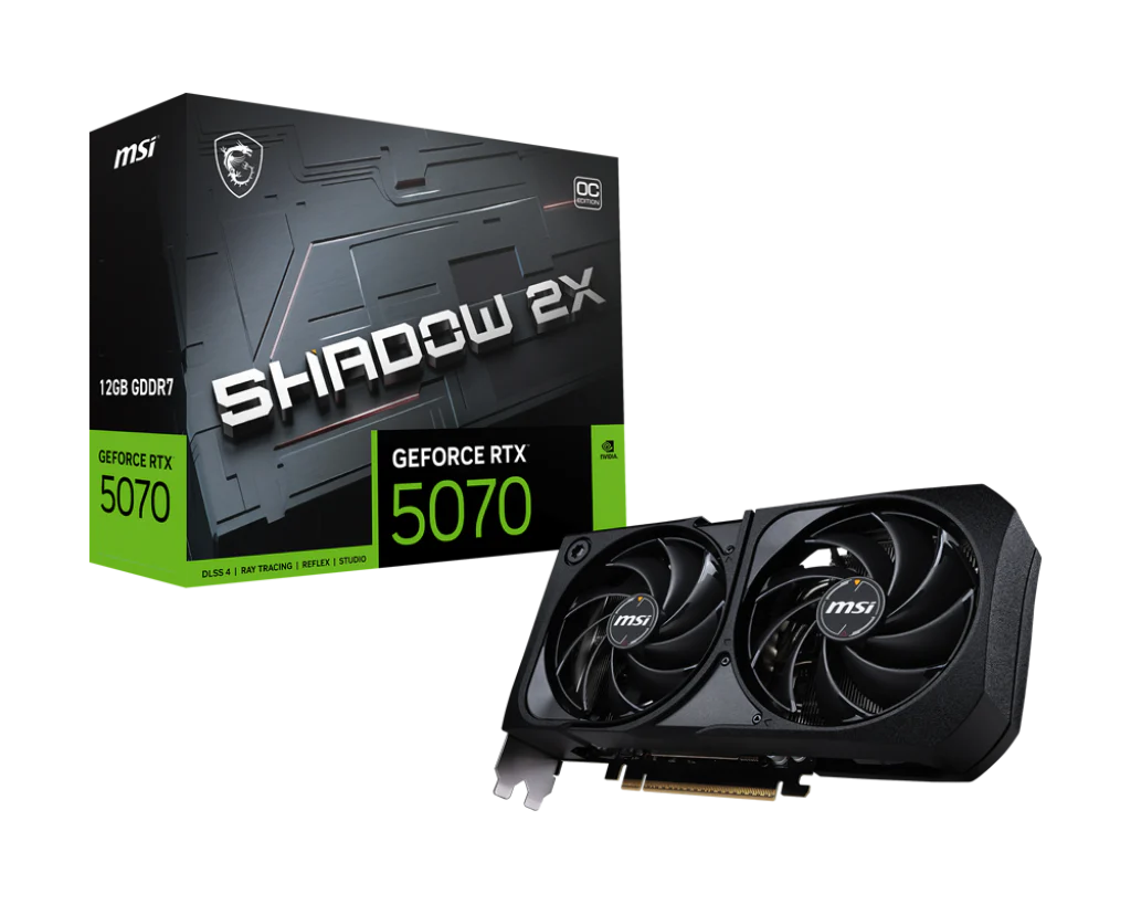 MSI GeForce RTX 5070 Shadow 2X OC Gaming Graphics Card - 12GB GDDR7, DLSS 4, 4K Gaming (G5070-12S2C)