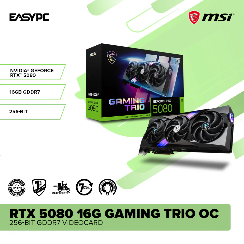 MSI NVIDIA® GeForce RTX™ 5080 16GB Gaming Trio OC 256-bit GDDR7 Videocard - Image 2