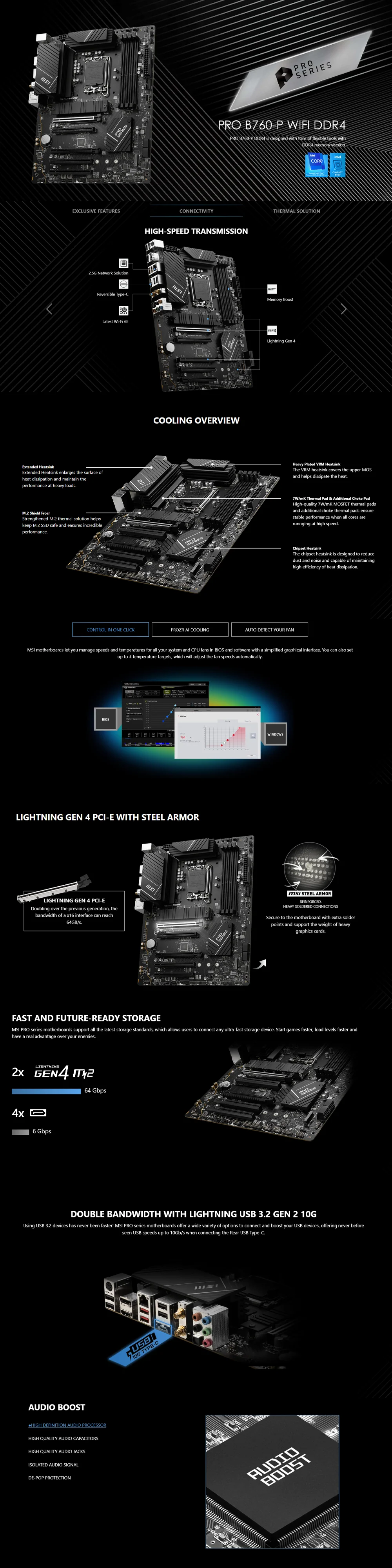 MSI PRO B760-P WIFI D4 Socket LGA 1700 DDR4 Motherboard - Image 6