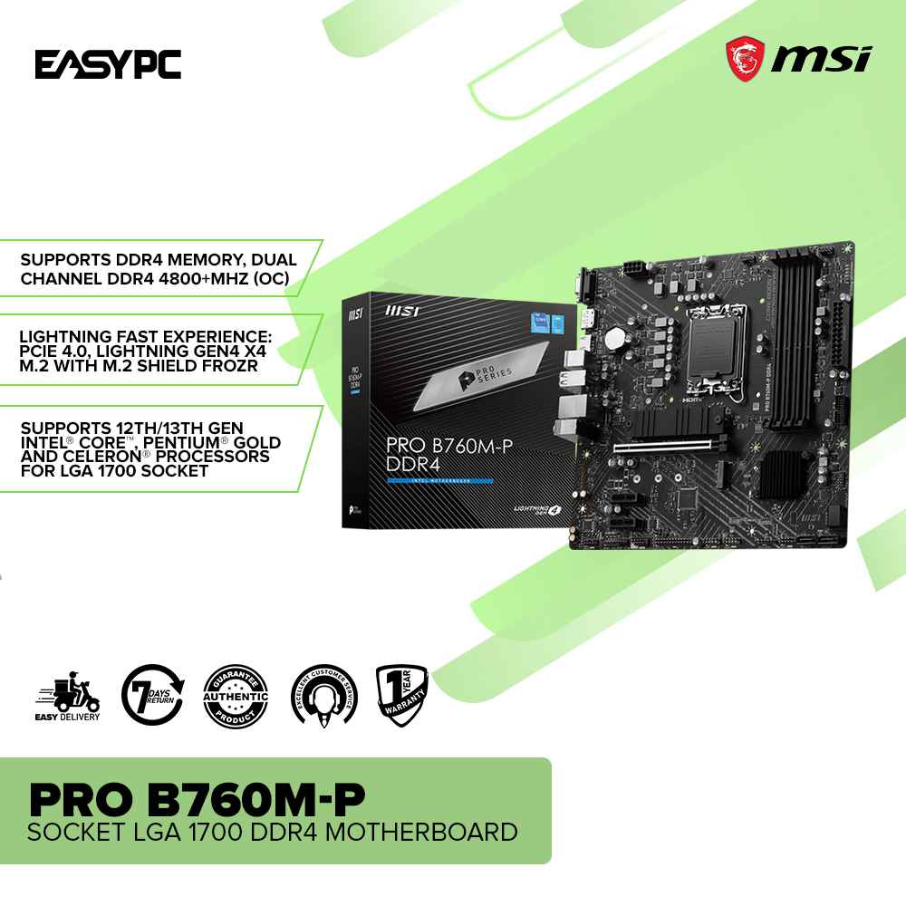 MSI PRO B760M-P Socket LGA 1700 DDR4 Motherboard - Image 2