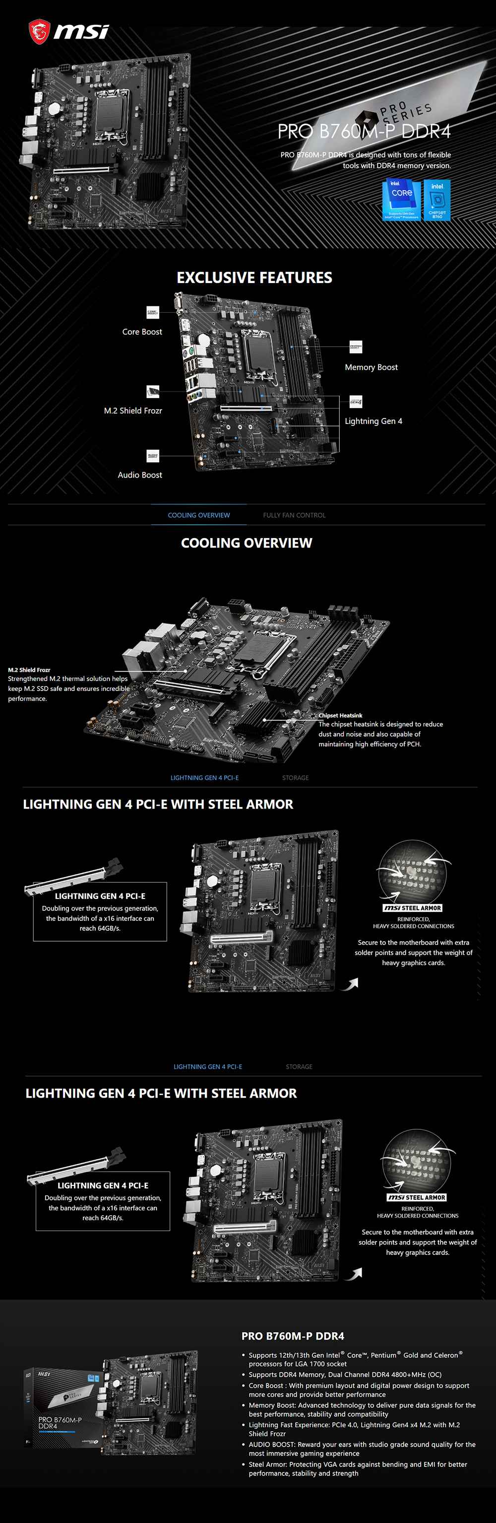 MSI PRO B760M-P Socket LGA 1700 DDR4 Motherboard - Image 6