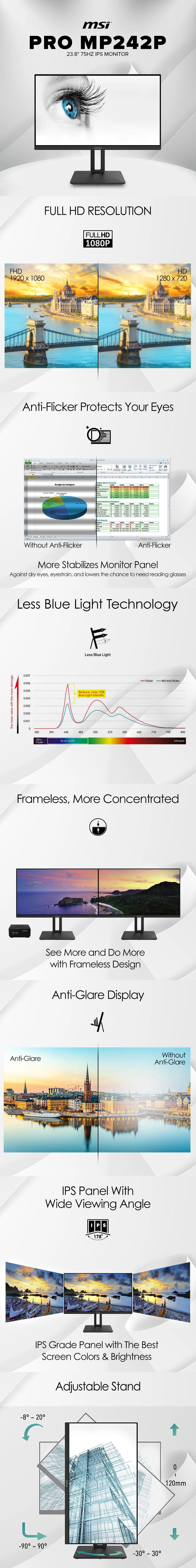 MSI Pro MP242P 23.8 75Hz IPS Monitor - Image 6
