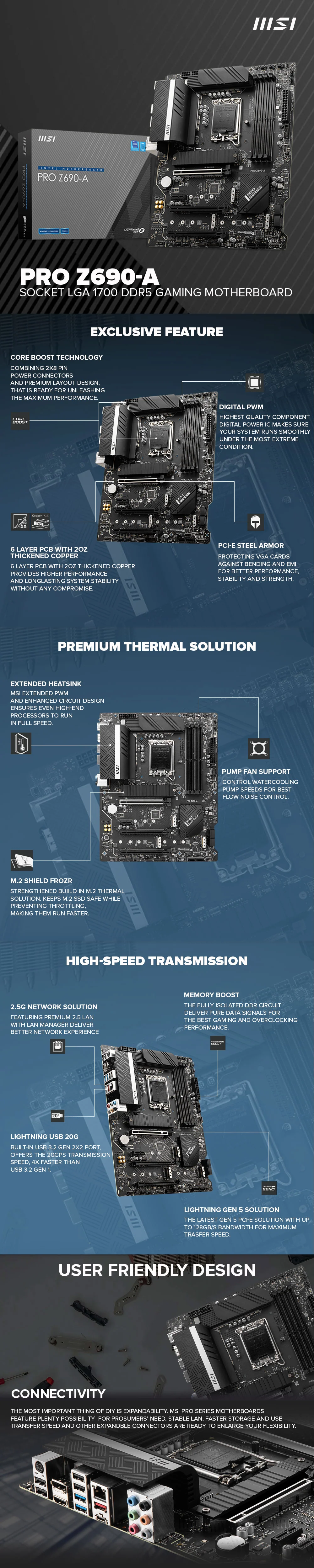 MSI Pro Z690-A Socket LGA 1700 Ddr4 Gaming Motherboard - Image 6