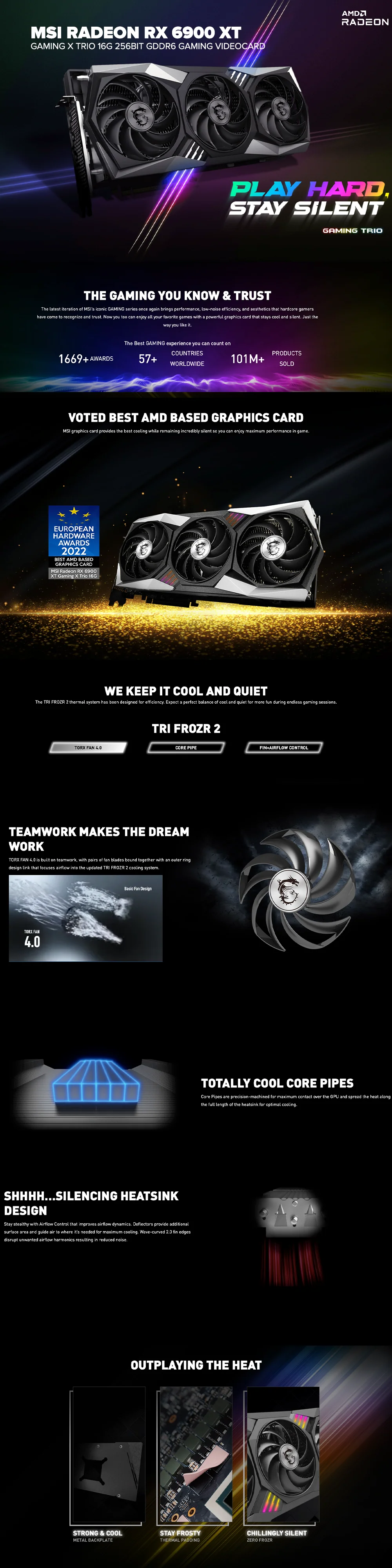 MSI Radeon RX 6900 XT Gaming X Trio 16G 256bit GDdr6 Gaming Videocard - Image 6