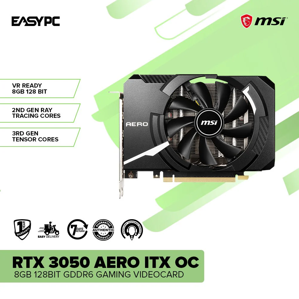 MSI NVIDIA® GeForce RTX™ 3050 Aero ITX OC 8gb 128bit GDdr6 Gaming Videocard - Image 2