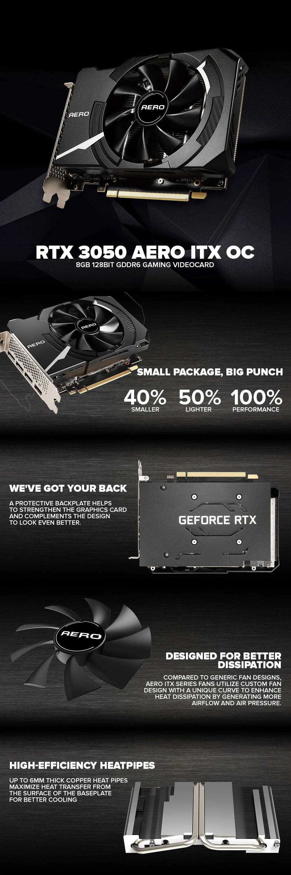 MSI NVIDIA® GeForce RTX™ 3050 Aero ITX OC 8gb 128bit GDdr6 Gaming Videocard - Image 8