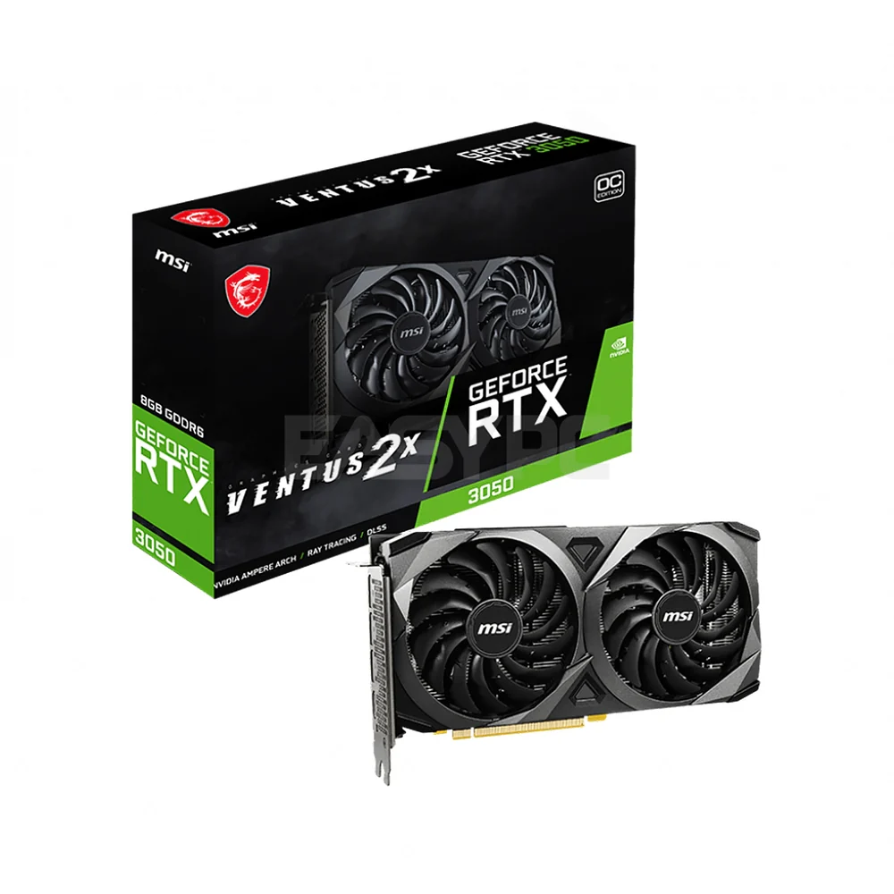 MSI NVIDIA® GeForce RTX™ 3050 Ventus 2X OC 8GB 128bit GDDR6 Gaming Videocard LHR