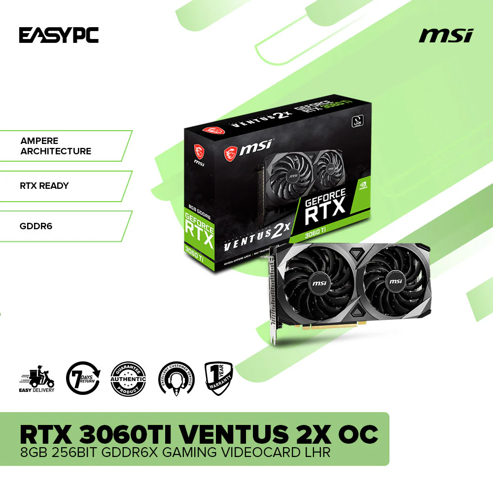 MSI NVIDIA® GeForce RTX™ 3060Ti Ventus 2X OC 8gb 256bit GDdr6x Gaming Videocard LHR - Image 2