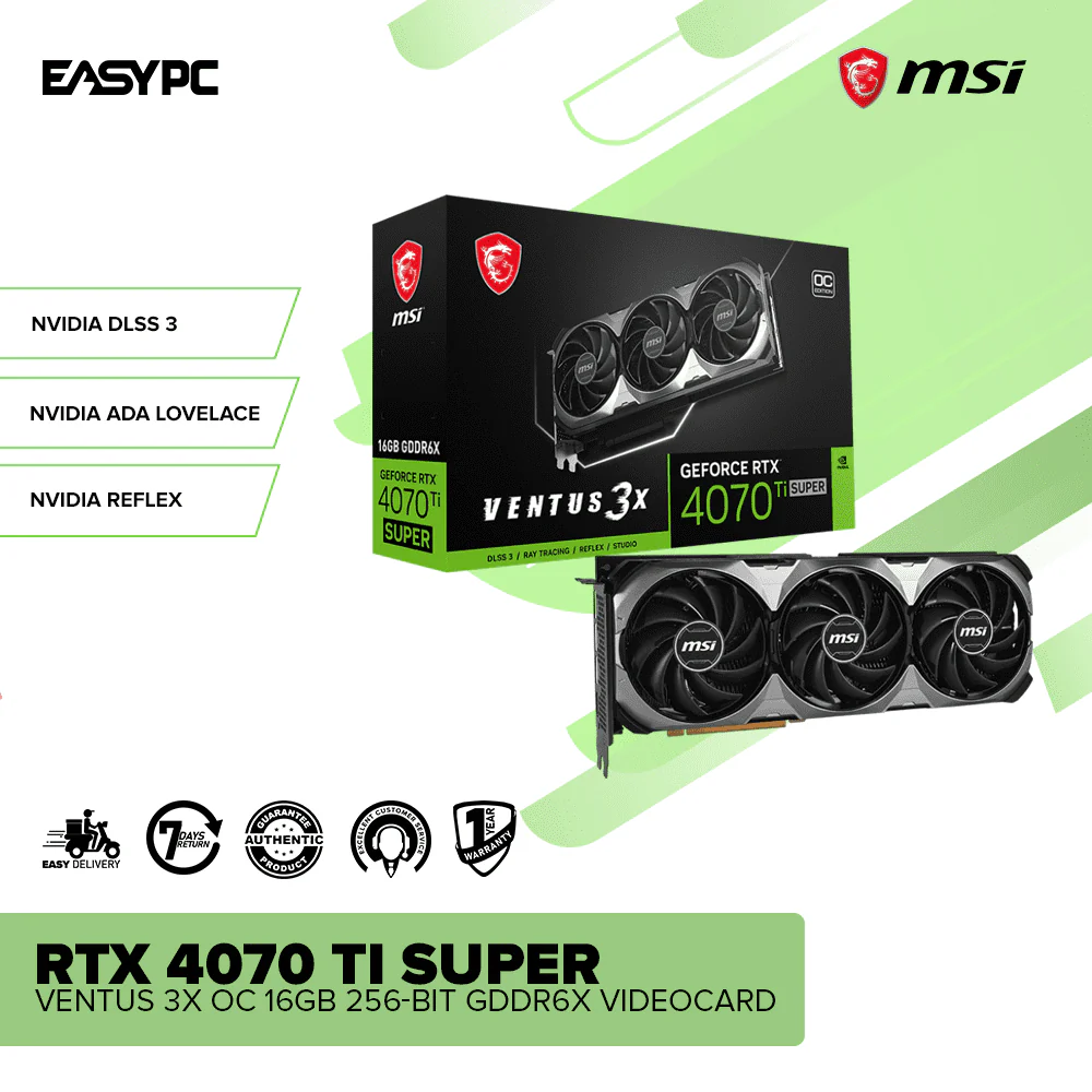 MSI NVIDIAÂ® GeForce RTXÂ™ 4070 Ti Super Ventus 3X OC 16GB 256-Bit GDDR6X Videocard - Image 2