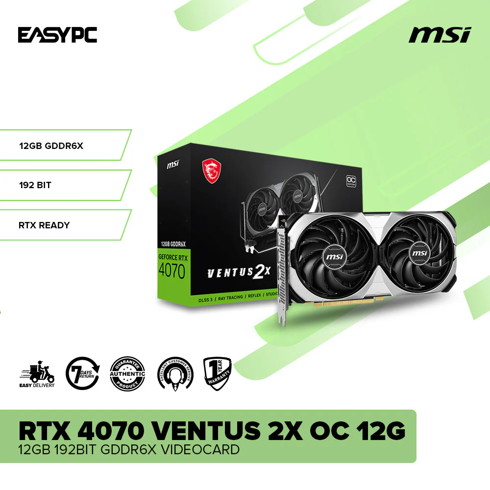 MSI NVIDIAÂ® GeForce RTXÂ™ 4070 Ventus 2x OC 12G 12gb 192bit GDDR6x Videocard - Image 2