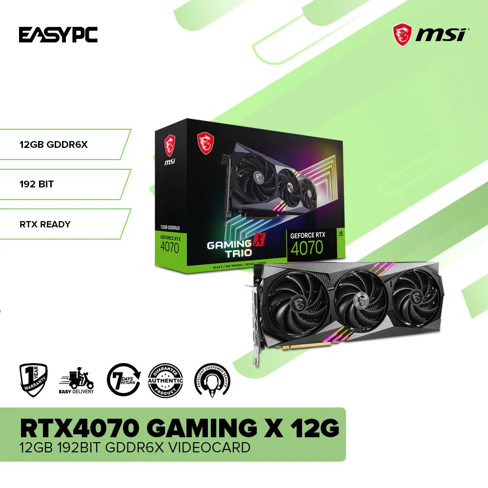 MSI NVIDIAÂ® GeForce RTXÂ™ 4070 Gaming X 12G 12gb 192bit GDDR6x Videocard - Image 2