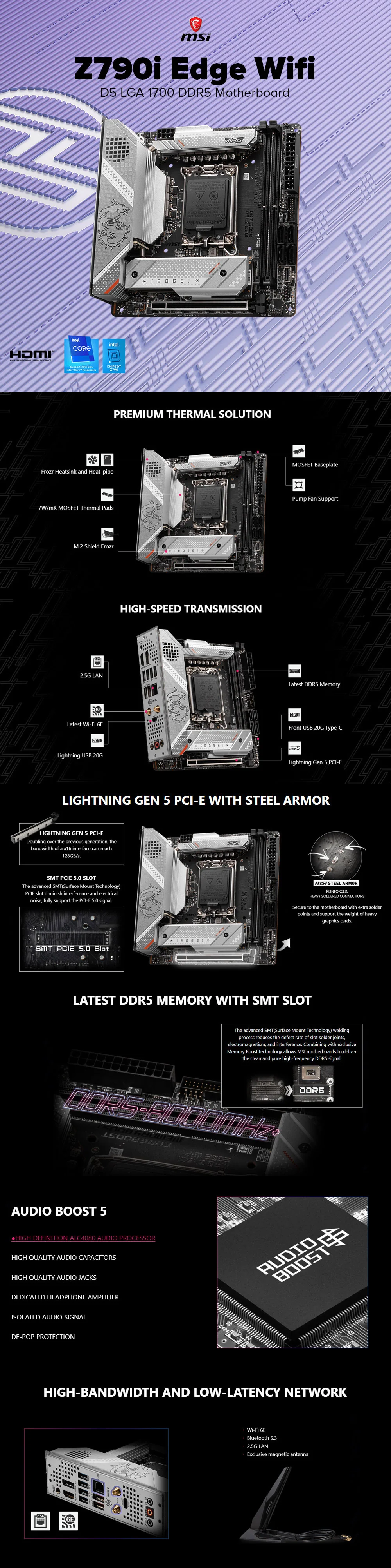 MSI Z790i Edge Wifi D5 LGA 1700 DDR5 Motherboard - Image 8