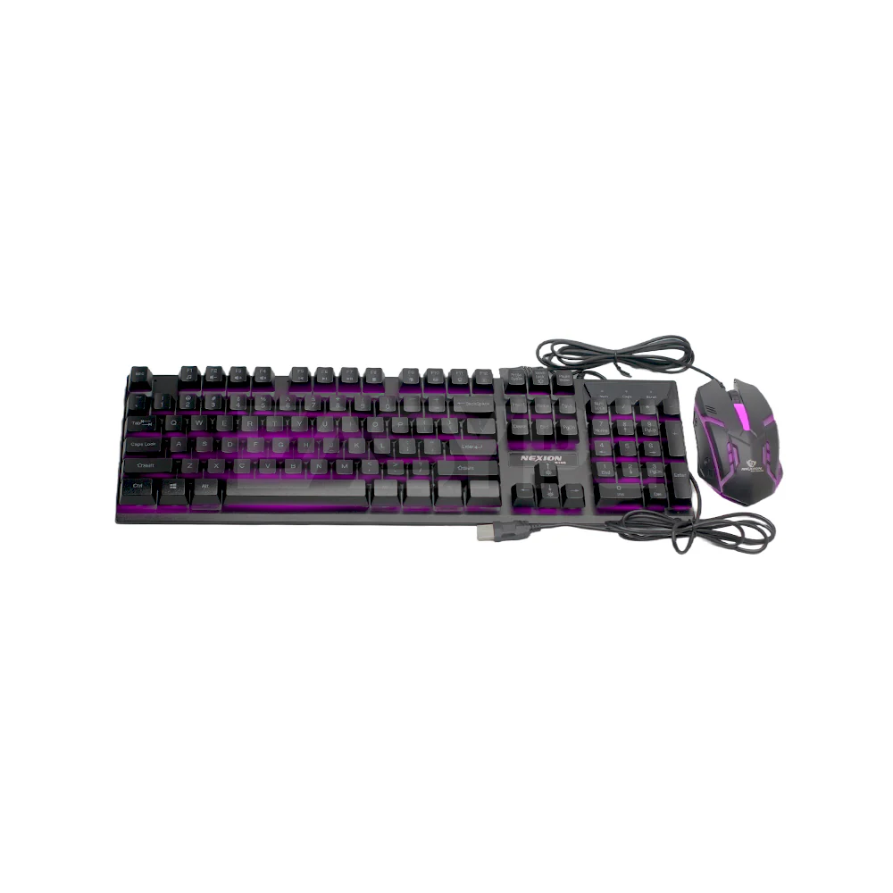 Nexion GK-140 USB Gaming Keyboard and Mouse Black