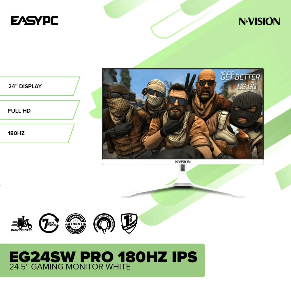 Nvision EG24SW PRO 180HZ IPS 24.5" Gaming Monitor White - Image 2