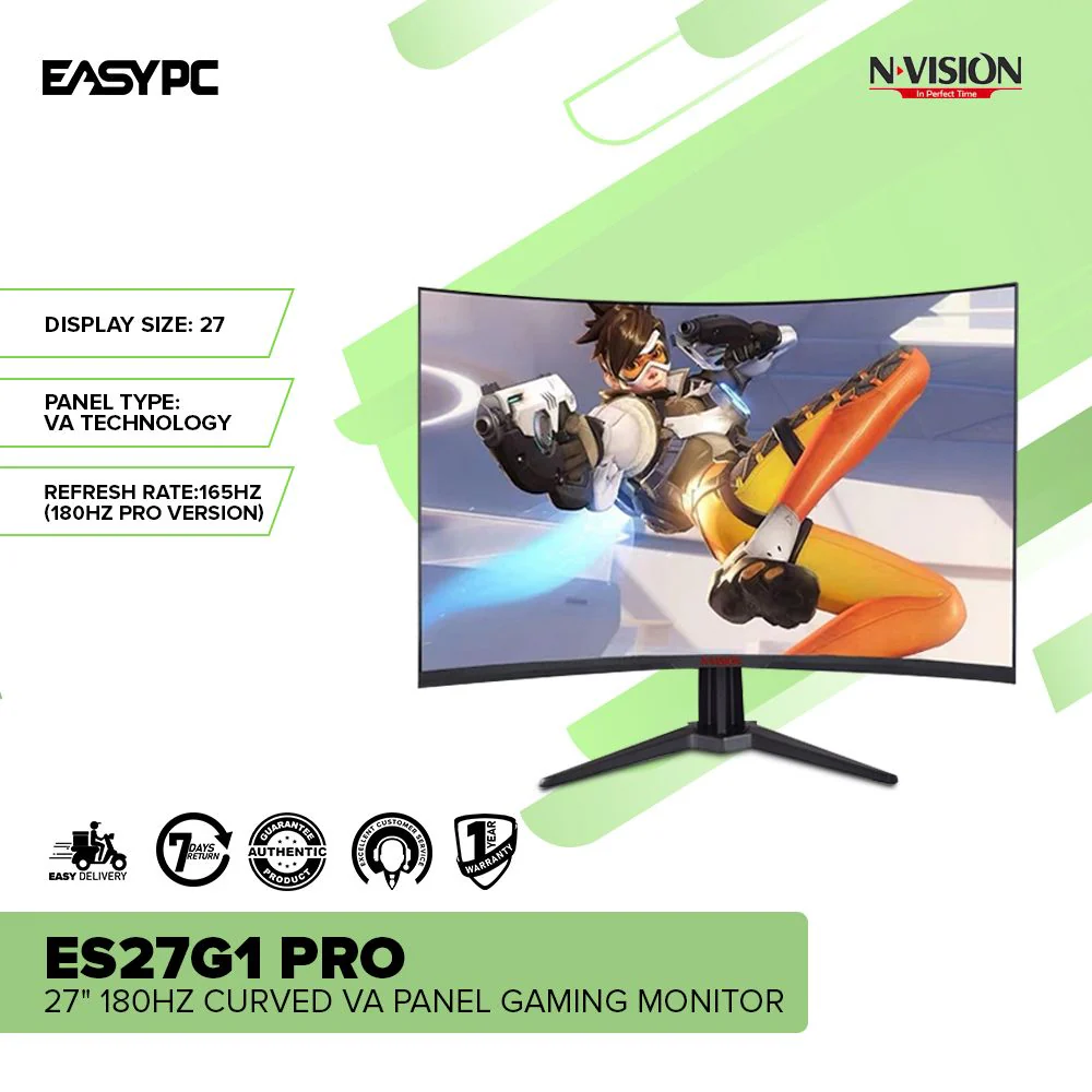 Nvision ES27G1 PRO 27" 180Hz Curved Va Panel Gaming Monitor - Image 2