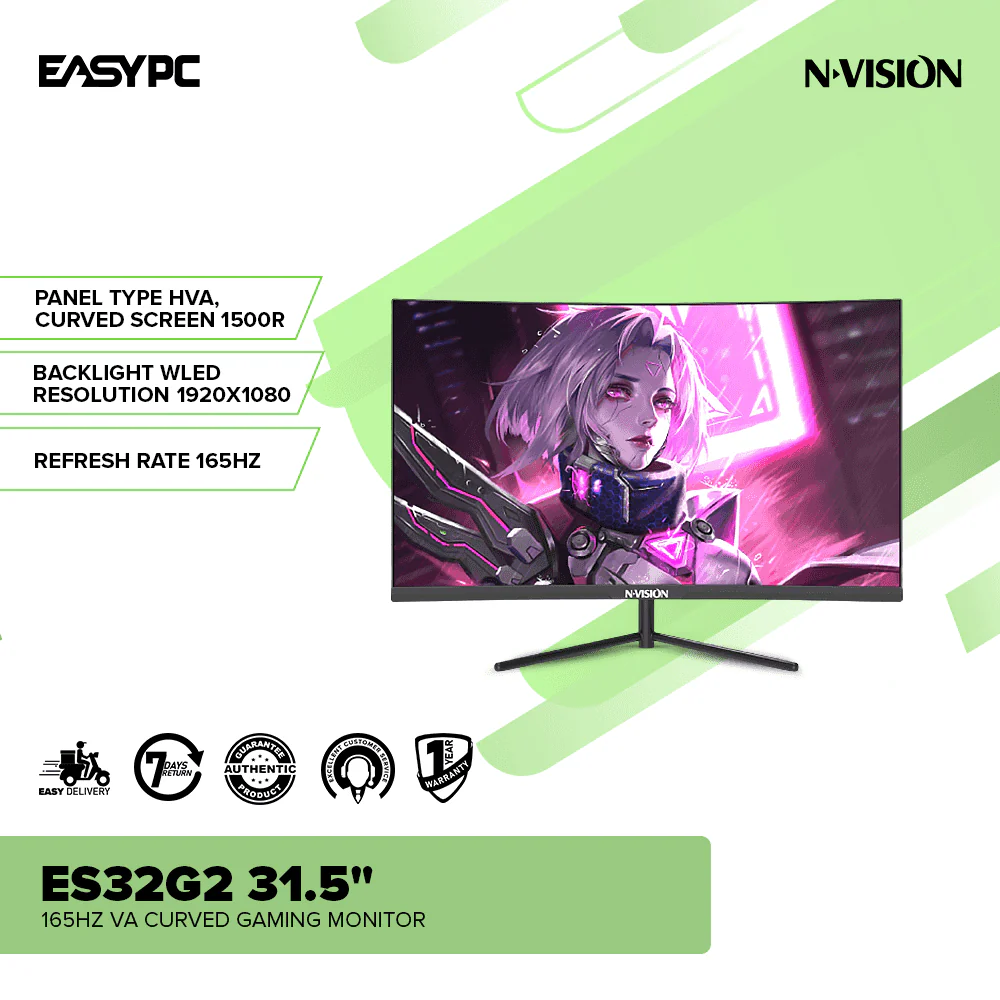 Nvision ES32G2 31.5" 165Hz VA Curved Gaming Monitor - Image 2