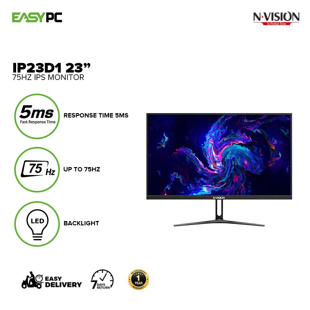 Nvision IP24V1 / IP24V3 / IP23D1 23" IPS, 75hz, 1080 FHD Gaming Monitor - Image 10