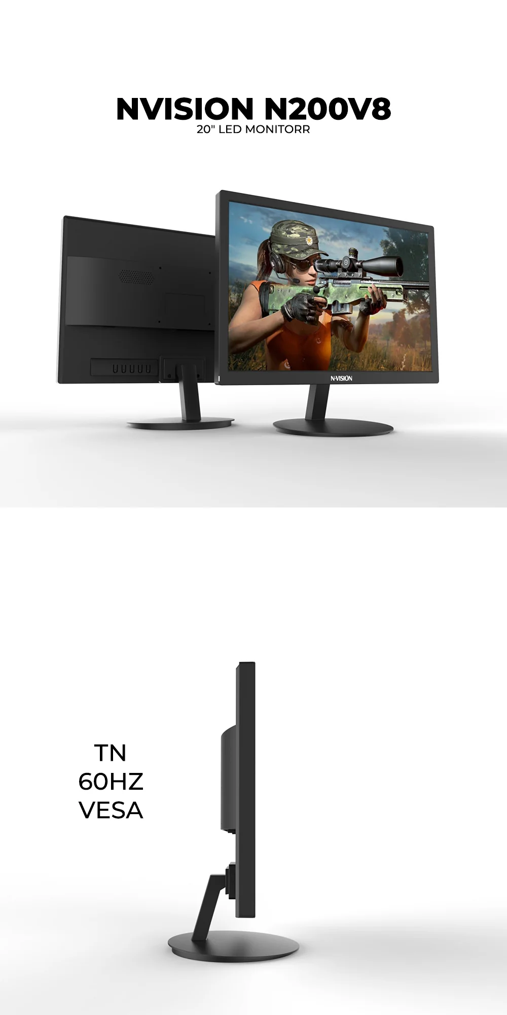 Nvision N200V8 20" LED Monitor - Image 5