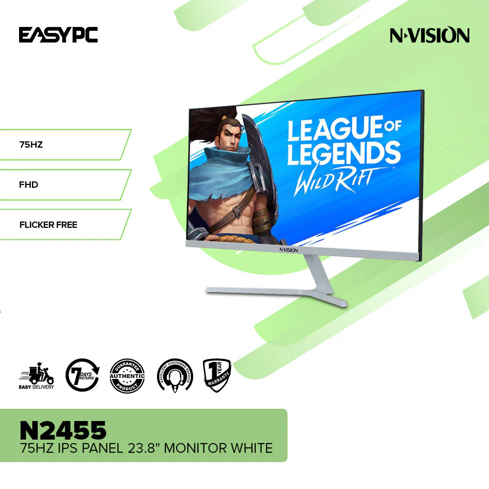 Nvision N2455 75Hz IPS Panel 23.8" Monitor Black/White - Image 5