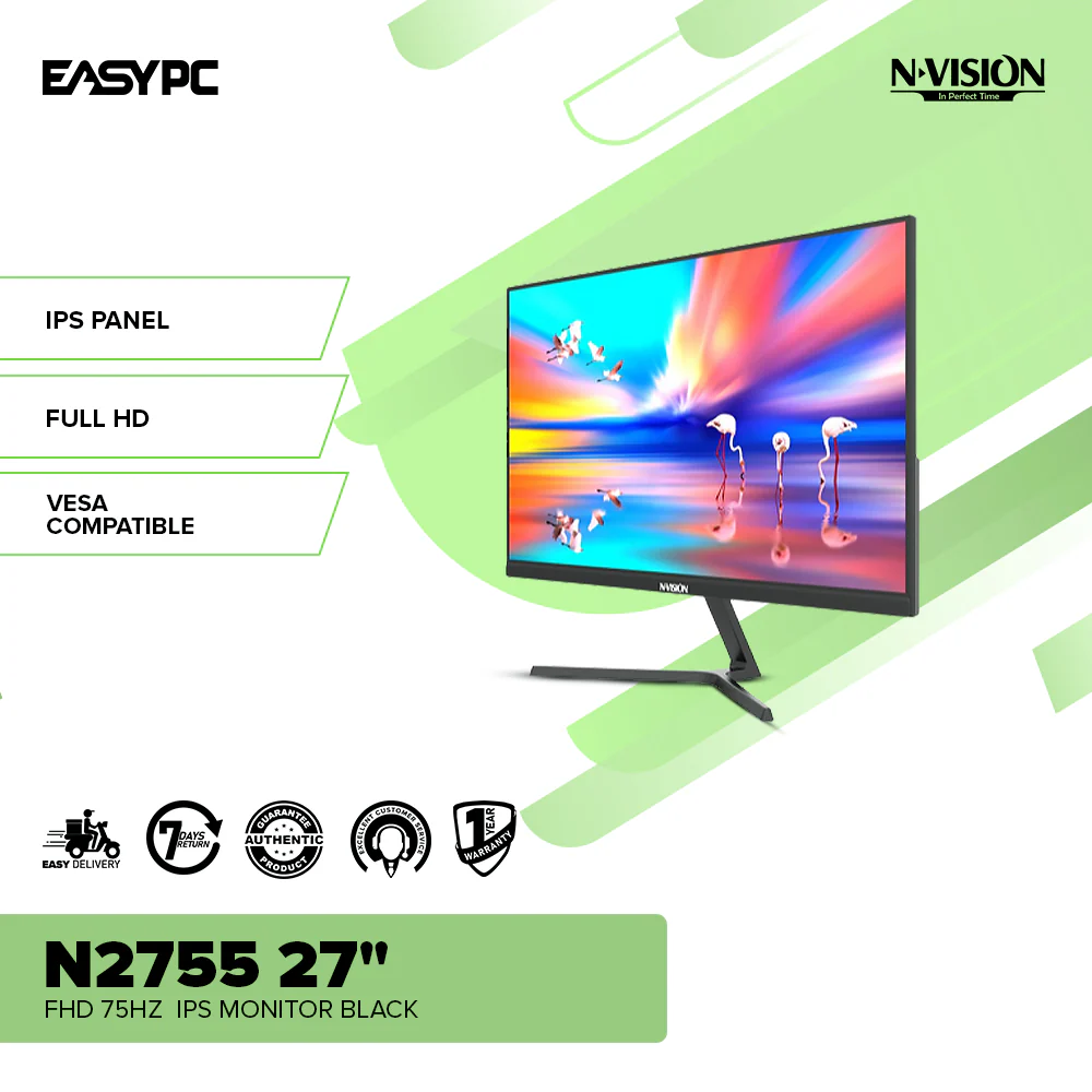 Nvision N2755 27" FHD 75Hz IPS Monitor Black - Image 2