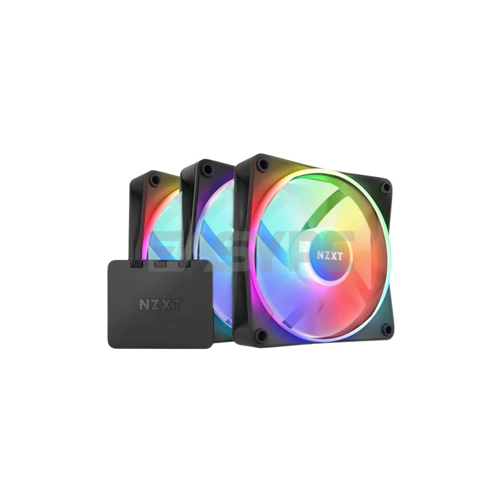 NZXT F120 RGB Core Triple Pack 3in1 Hub-Mounted RGB Fans & Controller Chassis Fan Black