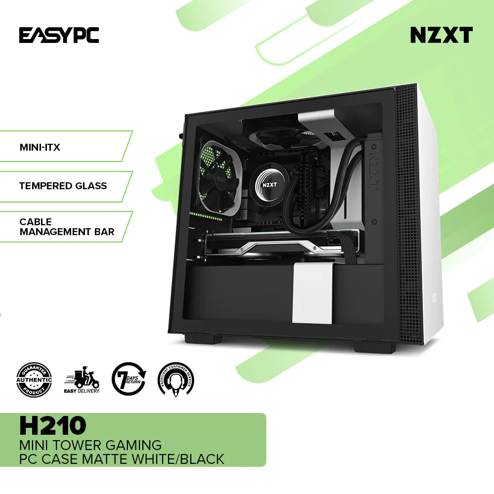 NZXT H210 Mini Tower Gaming PC Case Matte Black/Black or White/Black - Image 7