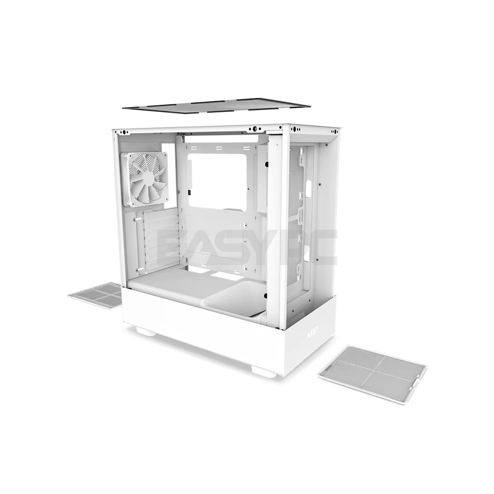 NZXT H5 Flow Compact CC-H51FW-01 Mid-Tower Airflow Gaming Case White - Image 5