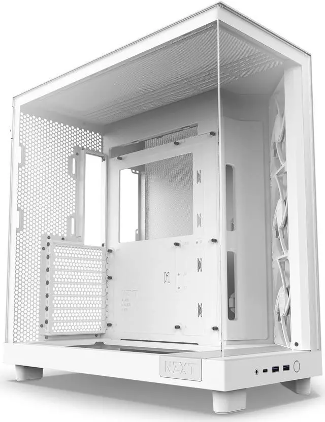 NZXT H6 Flow CC-H61FW-01 Tempered Glass ATX PC Case White