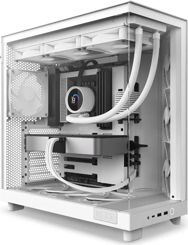 NZXT H6 Flow CC-H61FW-01 Tempered Glass ATX PC Case White - Image 2