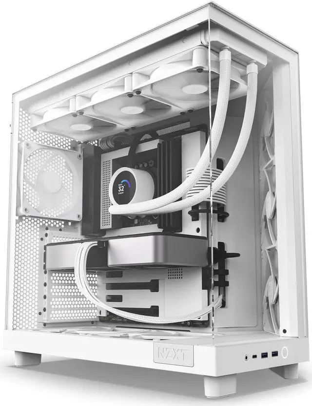 NZXT H6 Flow CC-H61FW-01 Tempered Glass ATX PC Case White - Image 3