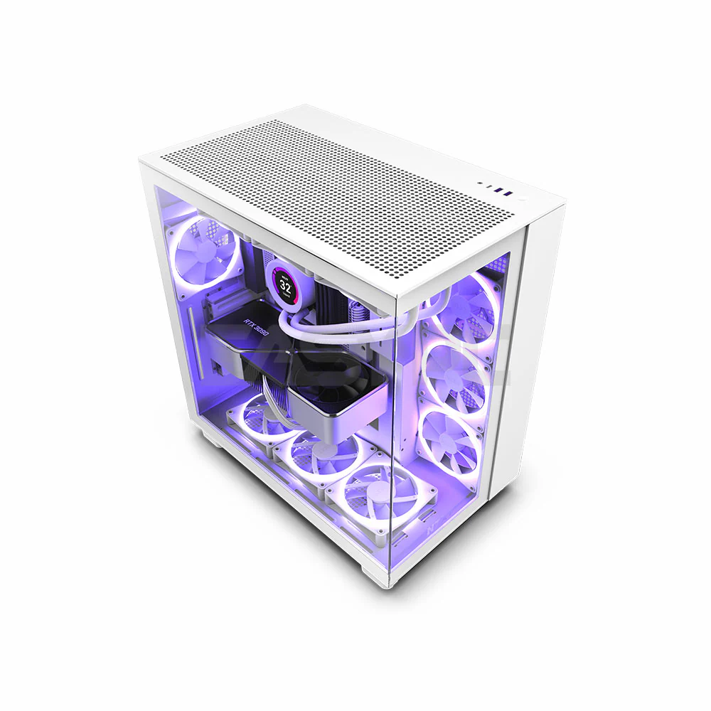 NZXT H9 Flow Mid Tower ATX Gaming PC Case White
