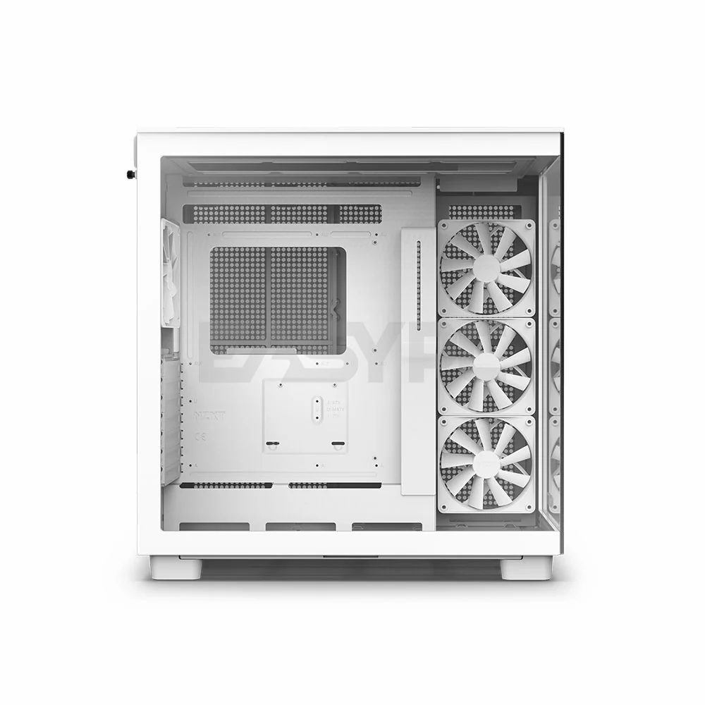NZXT H9 Flow Mid Tower ATX Gaming PC Case White - Image 3