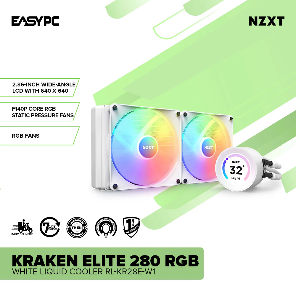 NZXT Kraken Elite 280 RGB White Liquid Cooler RL-KR28E-W1 - Image 2