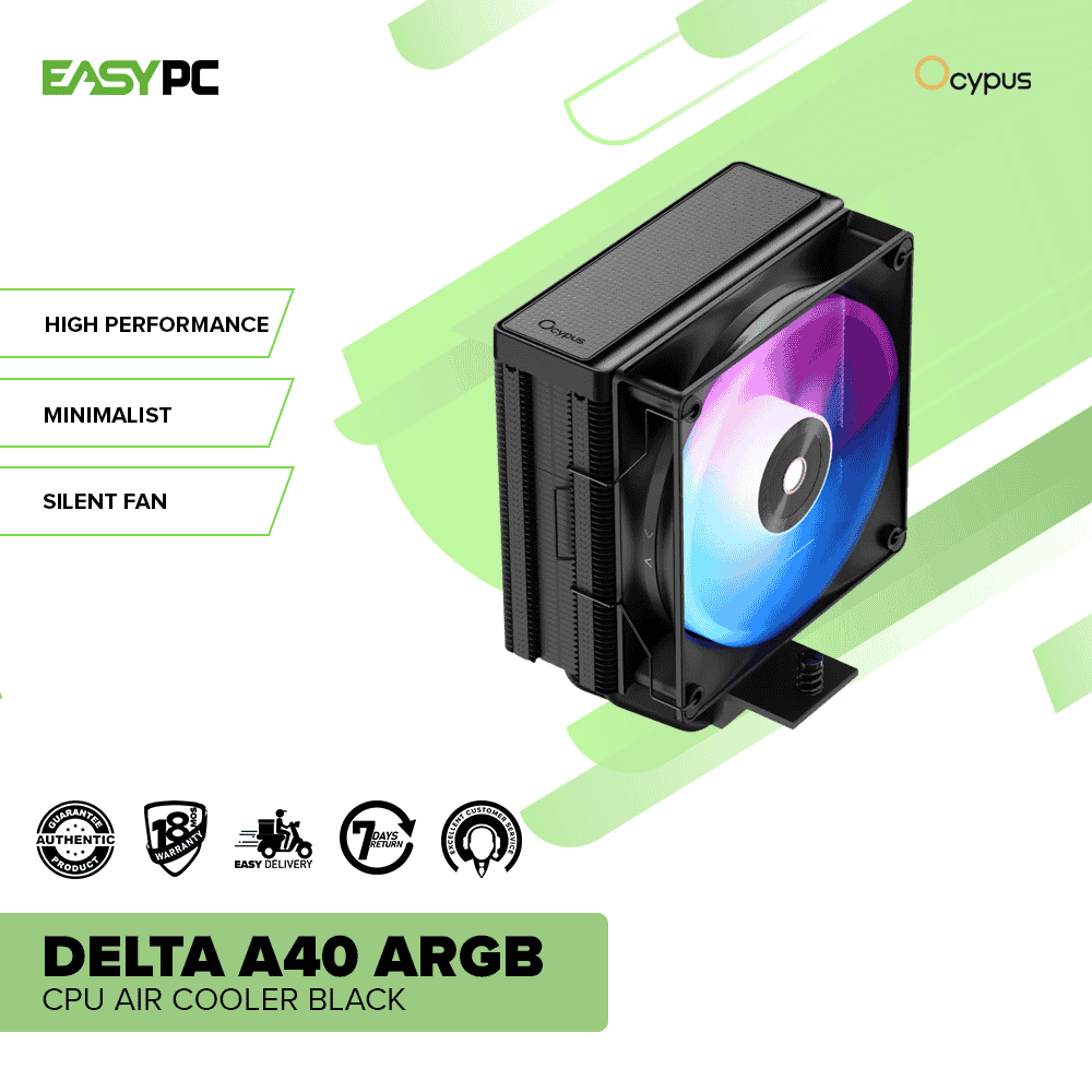 OCYPUS DELTA A40 ARGB CPU AIR COOLER BLACK - Image 2