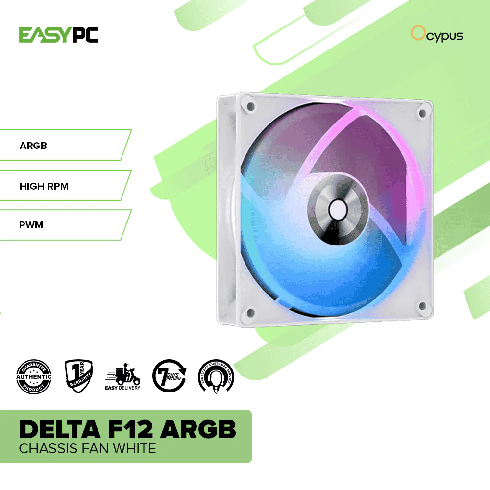 OCYPUS DELTA F12 ARGB CHASSIS FAN WHITE - Image 2